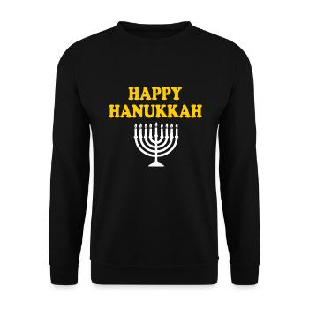 HAPPY HANUKKAH - Sweat-shirt Unisexe - noir - Devant - Alina (178cm) & Michal (187cm)