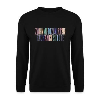 examinierte Zahnmedizinische Fachangestellte - Unisex Pullover - Schwarz - Vorne - Alina (178cm) & Michal (187cm)