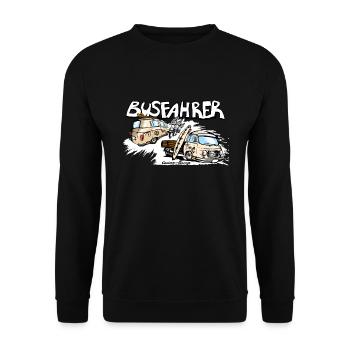 Busfahrer - Unisex Pullover - Schwarz - Vorne - Alina (178cm) & Michal (187cm)