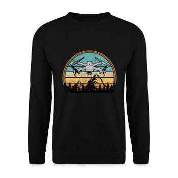 Drohnen Pilot Drohne Whoop Copter FPV Pilot Drone - Unisex Sweatshirt - black - Front - Alina (178cm) & Michal (187cm)