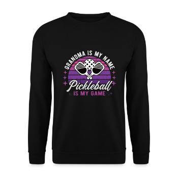 Pickle Ball Pickleball - Sweat-shirt Unisexe - noir - Devant - Alina (178cm) & Michal (187cm)