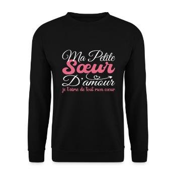 Love Sister Gift, Best Sister I Love You - Unisex Sweatshirt - black - Front - Alina (178cm) & Michal (187cm)