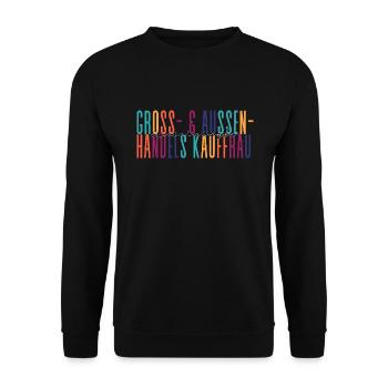 examinierte Groß - und Einzelhandelskauffrau - Unisex Pullover - Schwarz - Vorne - Alina (178cm) & Michal (187cm)
