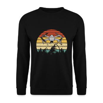 Drohnen Pilot Drohne Whoop Copter FPV Pilot Drone - Unisex Sweatshirt - black - Front - Alina (178cm) & Michal (187cm)