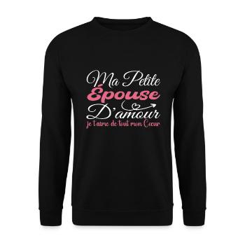Cadeau épouse d'amour, meilleure épouse je t'aime - Sweat-shirt Unisexe - noir - Devant - Alina (178cm) & Michal (187cm)