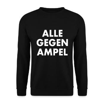 Alle gegen rechts - Unisex Pullover - Schwarz - Vorne - Alina (178cm) & Michal (187cm)