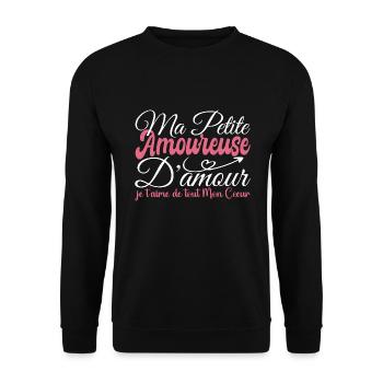 Cadeau amoureuse d'amour, amoureuse je t'aime fort - Sweat-shirt Unisexe - noir - Devant - Alina (178cm) & Michal (187cm)