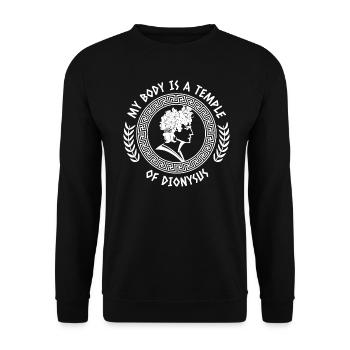My Body Is A Temple Of Dionysus - Joy Of Alcohol - Unisex Sweatshirt - black - Front - Alina (178cm) & Michal (187cm)