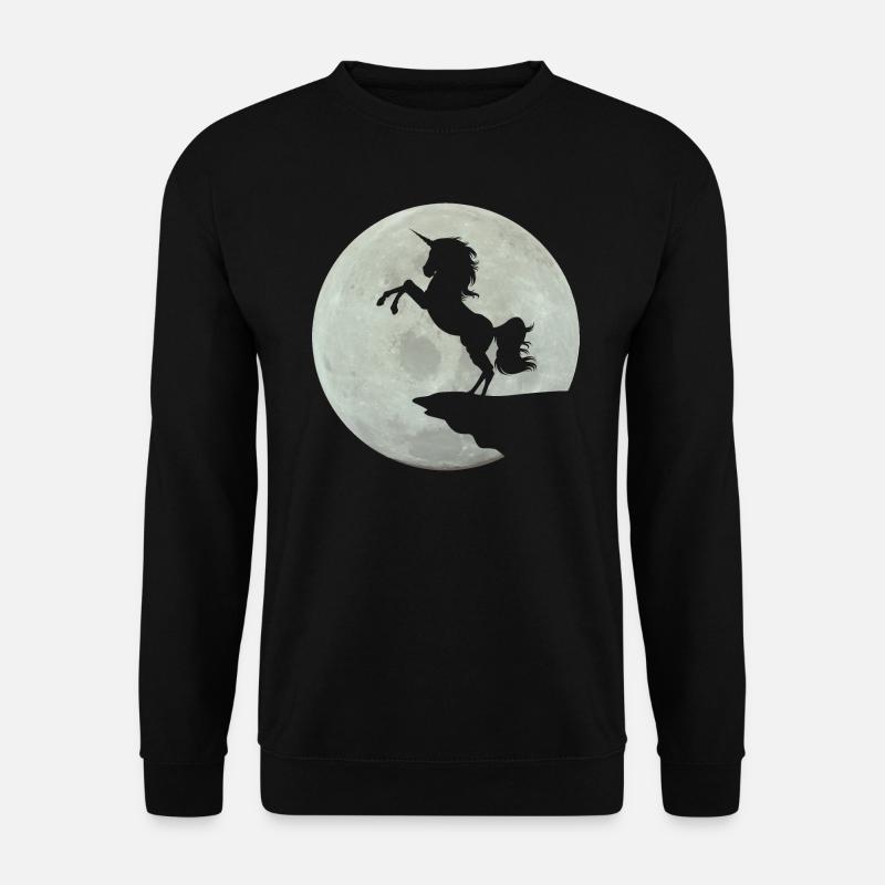 Einhorn Mondschein T-Shirt - Unisex Pullover - Schwarz