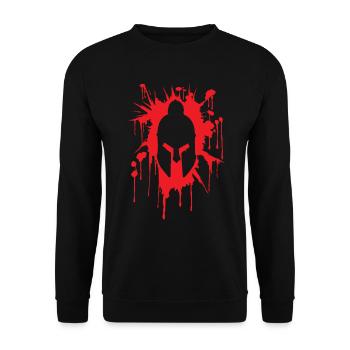 Spartan helmet in bloodstain | Warrior training - Unisex Sweatshirt - black - Front - Alina (178cm) & Michal (187cm)