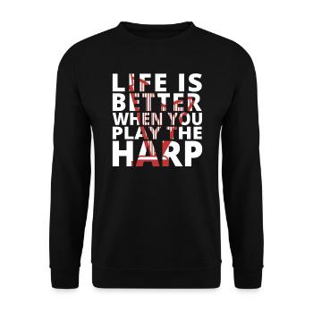 Harpe Concert Harpe Harpe Jouant des joueurs de harpe - Sweat-shirt Unisexe - noir - Devant - Alina (178cm) & Michal (187cm)