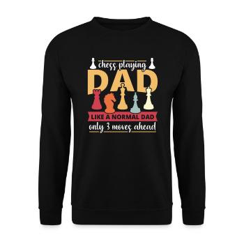 Échecs Papa Papa Père Jouant aux échecs - Sweat-shirt Unisexe - noir - Devant - Alina (178cm) & Michal (187cm)