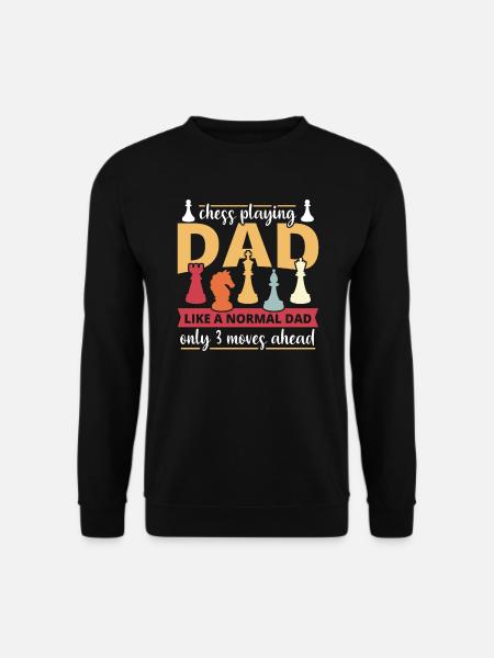 Scacchi Papà Papà Padre che gioca a scacchi - Felpa unisex - nero