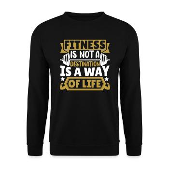 Fitness is not a Destination is a way of Life - Unisex Pullover - Schwarz - Vorne - Alina (178cm) & Michal (187cm)