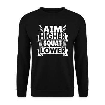 Viser plus haut Squat plus bas - Sweat-shirt Unisexe - noir - Devant - Alina (178cm) & Michal (187cm)