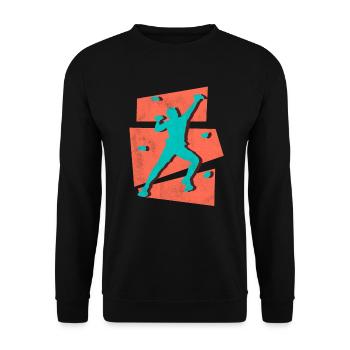 Climbing Bouldering Mountaineers Climbers Boulder - Unisex Sweatshirt - black - Front - Alina (178cm) & Michal (187cm)