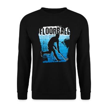 Floorball Player Floorballer Retro Floorball - Unisex Sweatshirt - black - Front - Alina (178cm) & Michal (187cm)