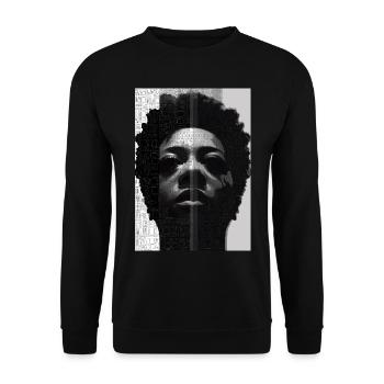 Afro Girl - Unisex Sweatshirt - black - Front - Alina (178cm) & Michal (187cm)