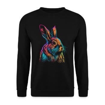 Aquarelle de lapin de Pâques mignonne - Sweat-shirt Unisexe - noir - Devant - Alina (178cm) & Michal (187cm)