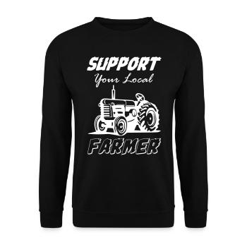 Support Your Local Farmer - Unisex Sweatshirt - black - Front - Alina (178cm) & Michal (187cm)