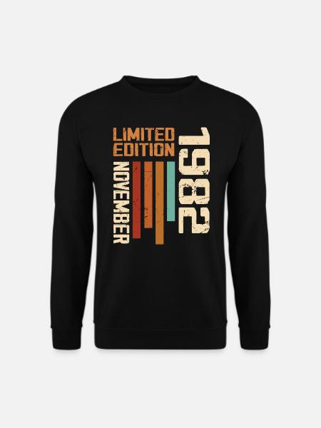 1982 November Geburtstagsgeschenk. November 1982 - Unisex Pullover - Schwarz