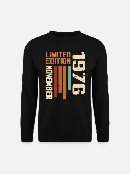 1976 November Geburtstagsgeschenk. November 1976 - Unisex Pullover - Schwarz