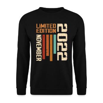 2022 November Birthday gift. November 2022 - Unisex Sweatshirt - black - Front - Alina (178cm) & Michal (187cm)