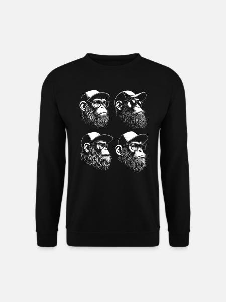 monkey faces design - Unisex Sweatshirt - black