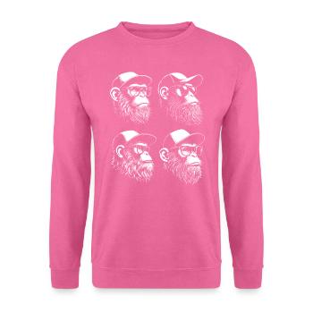Design von Affengesichtern - Unisex Pullover - Pink - Vorne