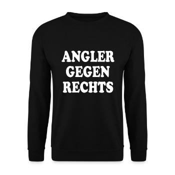 Angler gegen rechts - Unisex Pullover - Schwarz - Vorne - Alina (178cm) & Michal (187cm)