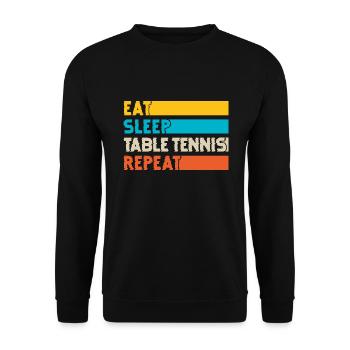 Eat Sleep Table Tennis Repeat Table Tennis Player - Unisex Sweatshirt - black - Front - Alina (178cm) & Michal (187cm)