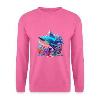Geometrische Fauna, Wal, Geo wild - Unisex Pullover - Pink - Vorne