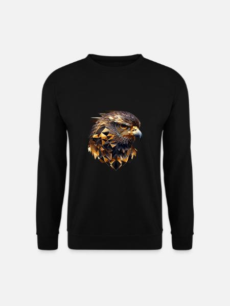 Geometric fauna, eagle, geo wild - Unisex Sweatshirt - black