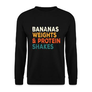 Fitness Banana Séance d’entraînement Routine d’entraînement Gym - Sweat-shirt Unisexe - noir - Devant - Alina (178cm) & Michal (187cm)