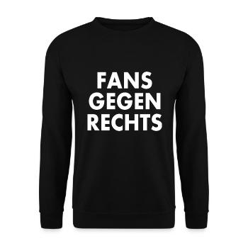 Fans gegen rechts - Unisex Pullover - Schwarz - Vorne - Alina (178cm) & Michal (187cm)