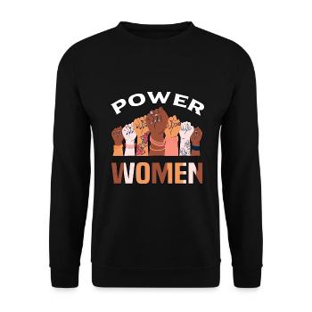 Groupe de femmes Multicolore Team Design Journée des femmes - Sweat-shirt Unisexe - noir - Devant - Alina (178cm) & Michal (187cm)