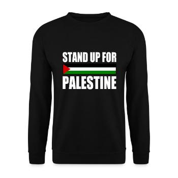 stand up for palestine - Unisex Sweatshirt - black - Front - Alina (178cm) & Michal (187cm)