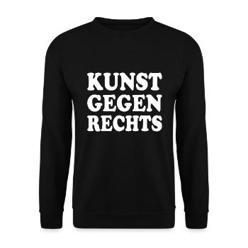 Kunst gegen rechts - Unisex Pullover - Schwarz - Vorne - Alina (178cm) & Michal (187cm)