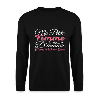 Cadeau Femme d'amour, meilleure Femme je t'aime - Sweat-shirt Unisexe - noir - Devant - Alina (178cm) & Michal (187cm)