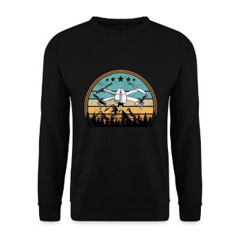 Drohnen Pilot Drohne Whoop Copter FPV Pilot Drone - Unisex Sweatshirt - black - Front - Alina (178cm) & Michal (187cm)