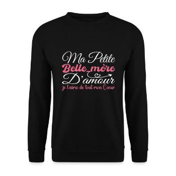 Liebe Schwiegermutter Geschenk, Schwiegermutter Ich liebe dich - Unisex Pullover - Schwarz - Vorne - Alina (178cm) & Michal (187cm)
