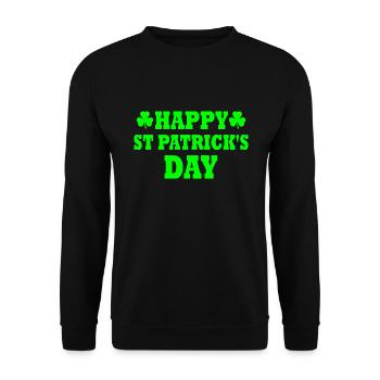 happy st patrick's day - Unisex Sweatshirt - black - Front - Alina (178cm) & Michal (187cm)