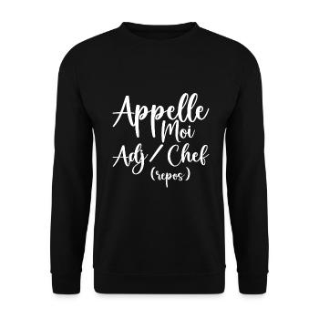 Appelle Moi Adjudant Chef - Sweat-shirt Unisexe - noir - Devant - Alina (178cm) & Michal (187cm)