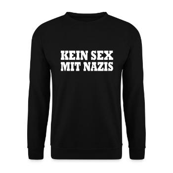 No sex with Nazis - Unisex Sweatshirt - black - Front - Alina (178cm) & Michal (187cm)