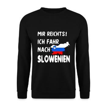 Enough for me I'm going to Slovenia flag t-shirt - Unisex Sweatshirt - black - Front - Alina (178cm) & Michal (187cm)