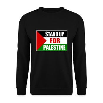 stand up for palestine - Unisex Sweatshirt - black - Front - Alina (178cm) & Michal (187cm)