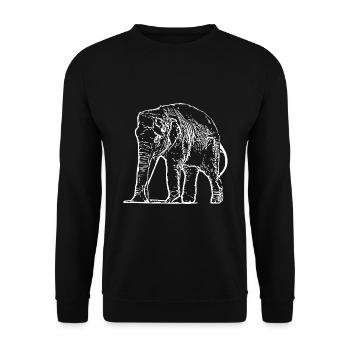 Elephant Baby White - Unisex Sweatshirt - black - Front - Alina (178cm) & Michal (187cm)