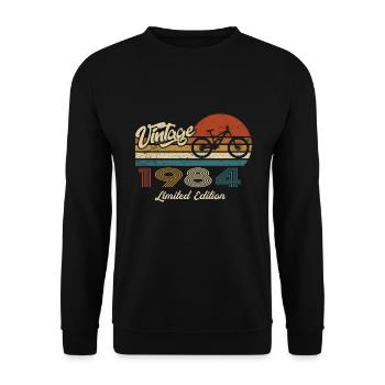 40e anniversaire 1984 Vintage rétro vélo cycliste - Sweat-shirt Unisexe - noir - Devant - Alina (178cm) & Michal (187cm)