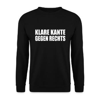 klare kante gegen rechts - Unisex Pullover - Schwarz - Vorne - Alina (178cm) & Michal (187cm)