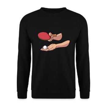 Aufschlag Tischtennisball Tischtennisspieler - Unisex Pullover - Schwarz - Vorne - Alina (178cm) & Michal (187cm)